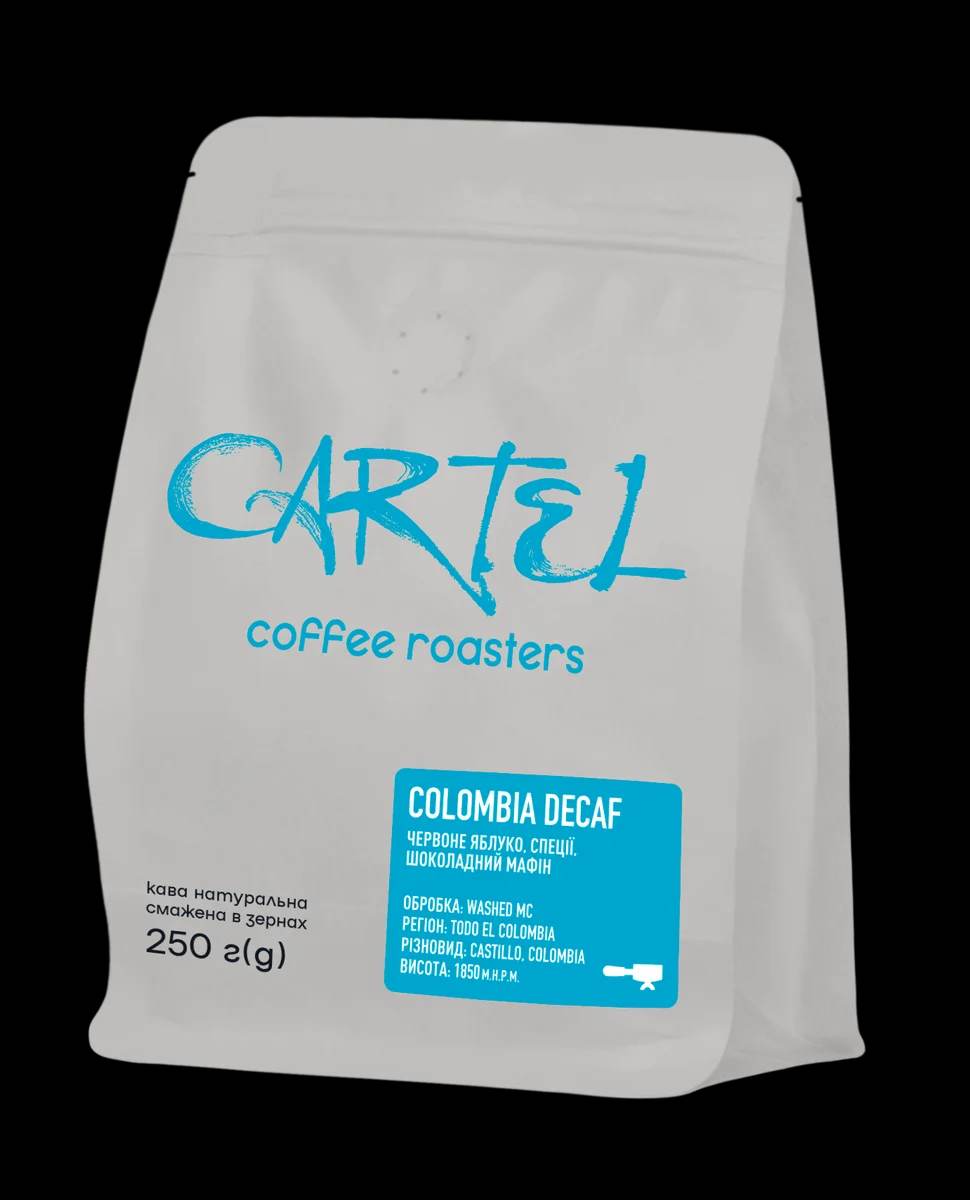 КАВА СМАЖЕНА БЕЗ КОФЕЇНУ CARTEL COLOMBIA DECAF 250Г