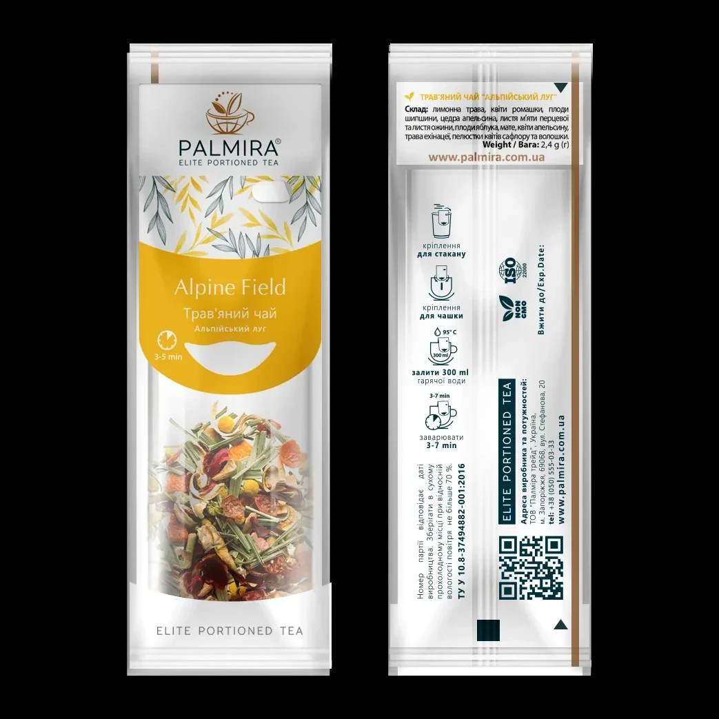 Чай травяний "Альпійський луг" Alpine Field 24 г (10 шт уп) ТМ"Palmira"